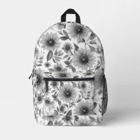 Tournesols Floraux Noir Et Blanc
