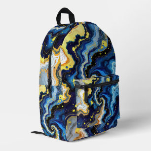 Sac À Dos Imprimé Tournoyants bleus et dorés 1