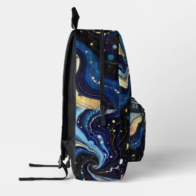 Sac À Dos Imprimé Tournoyants de bleu et d'or 3 (Gauche)