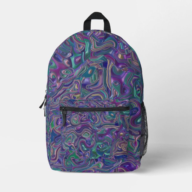 Sac À Dos Imprimé Tours de couleurs psychédéliques en 3D (Recto)