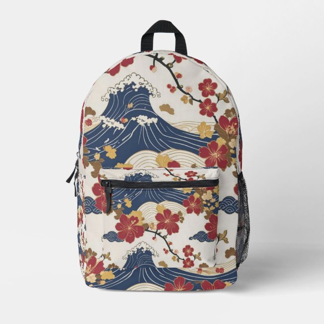 Sac À Dos Imprimé Traditional Japanese Kimono Pattern Backpack (Recto)