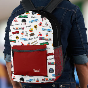 Sac À Dos Imprimé Train Motif Petit Garçon Prénom Choo Choo Enfants