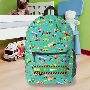 Sac À Dos Imprimé Transport Boys Green