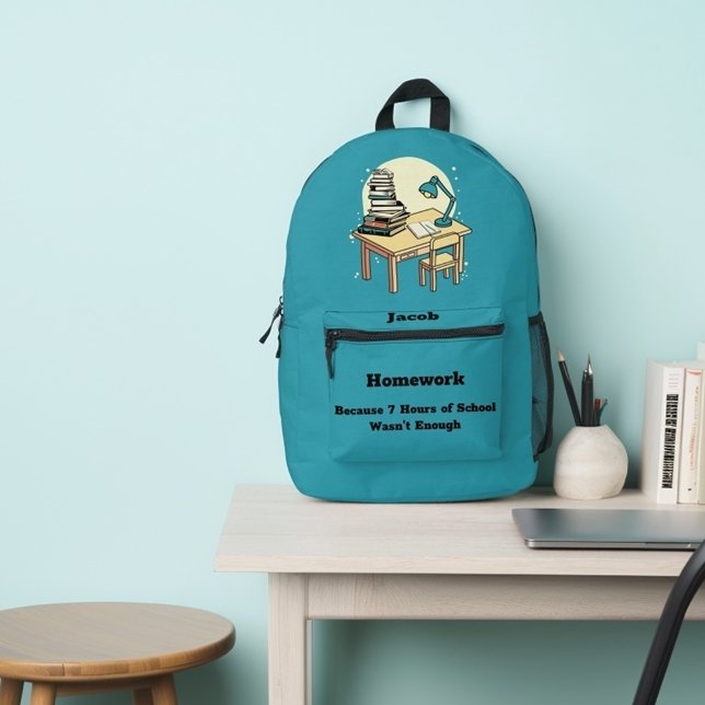 Sac À Dos Imprimé Travail à domicile : Parce que 7 heures d'école ne (Créateur téléchargé)