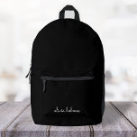 Sac À Dos Imprimé Trendy Monogram | Name de script noir moderne<br><div class="desc">A simple stylish custom monogram design in informal casual handwritten script typographiy in striking monochrome and white. The monogram can easily be personalized to make a design as unique as you are! The perfect trendy poison ou accessoire pour un instant.</div>