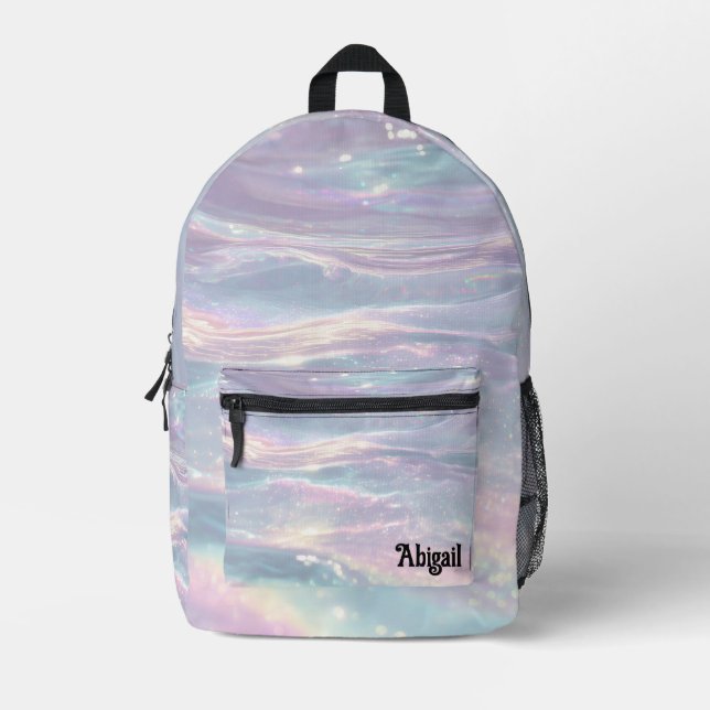 Sac À Dos Imprimé Trendy Opal Iridescent Holographic School Backpack (Recto)