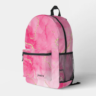 Sac À Dos Imprimé Trendy rose et or marbré