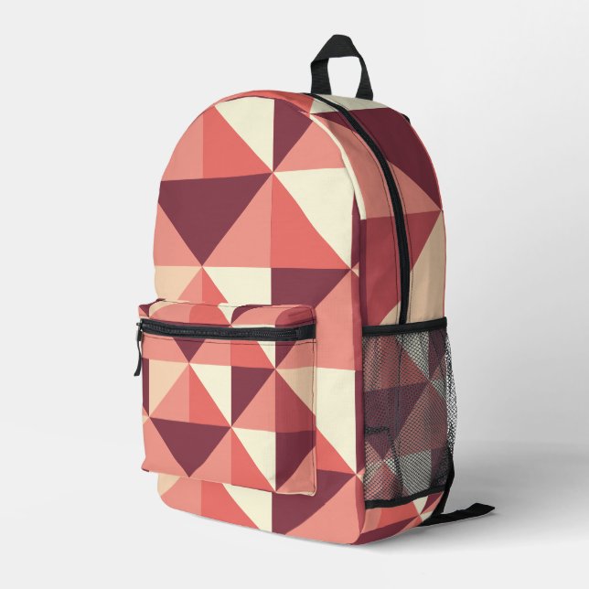 Sac À Dos Imprimé Triangle géométrique Peach Pink Purple (Coin arrière droit)