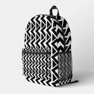 Sac À Dos Imprimé Triangle noir et blanc Chevron Motif triangle