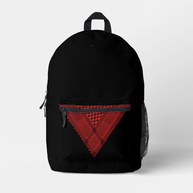 Sac À Dos Imprimé triangle rouge Keffiyeh symbole de résistance de l (Recto)