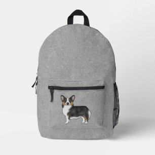 Sac À Dos Imprimé Tricolor noir Pembroke Welsh Corgi Chien mignon Gr
