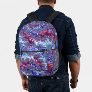 Sac À Dos Imprimé Trippy coloré Super numérique Abstrait Fractal