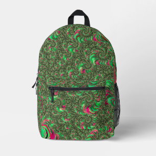 Sac À Dos Imprimé Trippy Funky Psychedelic Super Spiral Fractal Art