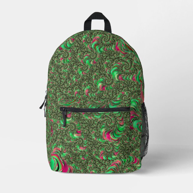 Sac À Dos Imprimé Trippy Funky Psychedelic Super Spiral Fractal Art (Recto)