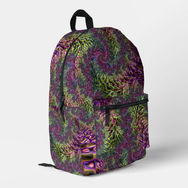Sac À Dos Imprimé Trippy Funky Super numérique Abstrait Fractal Art (Coin arrière gauche)