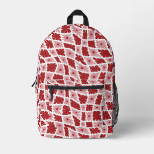 Sac À Dos Imprimé Trippy super 60s Flower Checks Rouge rose