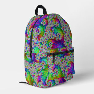 Sac À Dos Imprimé Trippy Vibrant Gras Trippy Rainbow Spiral Fractal