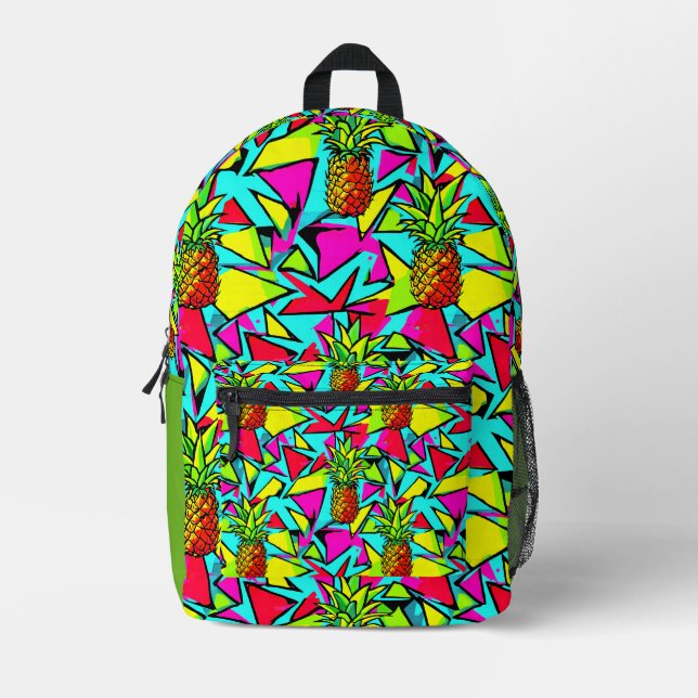 Sac À Dos Imprimé Tropical Pop Ananas (Recto)