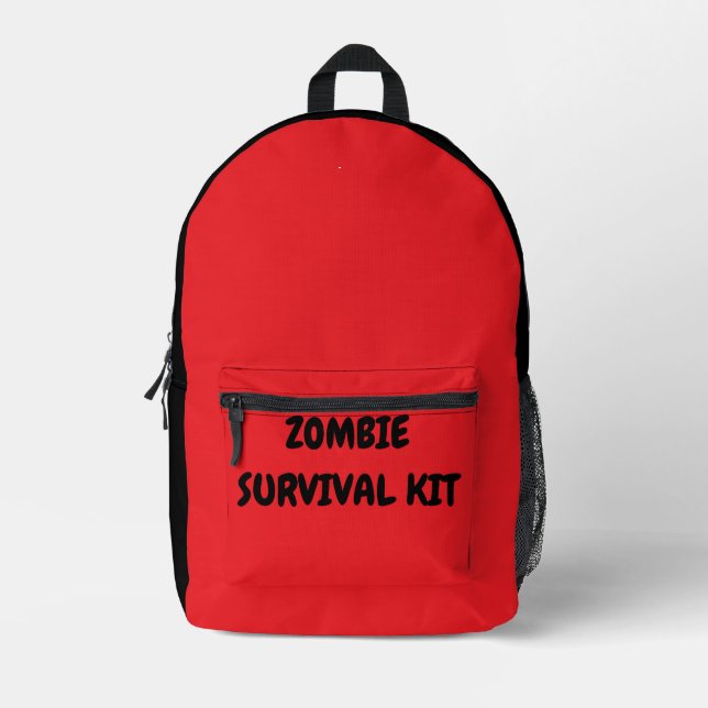 Sac À Dos Imprimé Trousse de survie zombie (Recto)