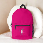 Sac À Dos Imprimé Typographie Monogramme Moderne Et Élégante Rose Ch<br><div class="desc">Un design de sac à dos audacieux et magnifique avec une disposition élégante de votre nom et monogramme avec sérifs classiques et une typographie de script plus ornée dans une symétrie équilibrée. Les trois éléments se fondent dans une harmonie sophistiquée et créent votre propre logo de marque personnelle. Montré ici...</div>