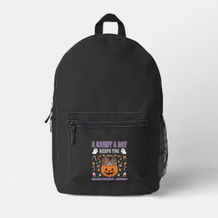 Sac À Dos Imprimé Un bonbon par jour Halloween T Shirt Design