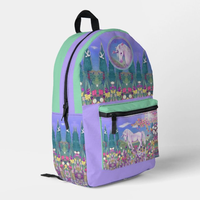Sac À Dos Imprimé Un paradis mauve (Coin arrière gauche)