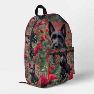 Sac À Dos Imprimé "Une rose rouge pour le terrier écossais noir"