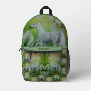 Sac À Dos Imprimé Unicorne Avec Fleurs D'Imaginaire Personnalisée