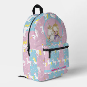 Sac À Dos Imprimé Unicorne Princesse personnalisée
