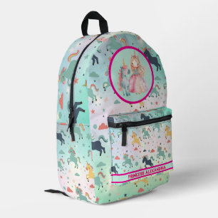 Sac À Dos Imprimé Unicorne Princesse personnalisée