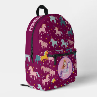 Sac À Dos Imprimé Unicorne Princesse personnalisée