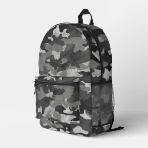 Sac À Dos Imprimé Unique Motif Camo noir et gris en relief