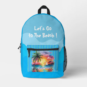 Sac À Dos Imprimé Vacances, Allons à la Plage, Été