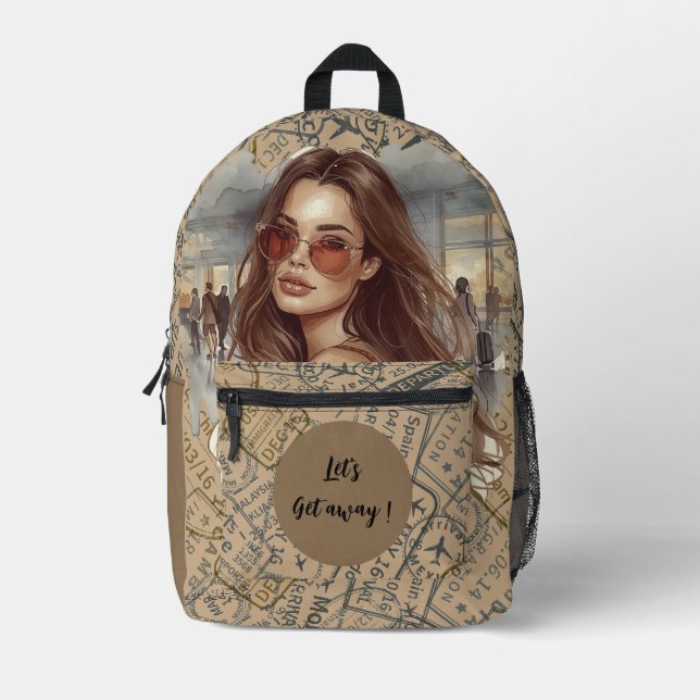 Sac À Dos Imprimé Vacances, allons-nous-en ! (Recto)