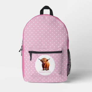Sac À Dos Imprimé Vache couleur rose pastel douce