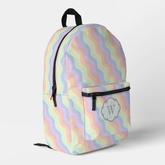 Sac À Dos Imprimé Vagues Arc-en-Ciel Pastel (Coin arrière gauche)