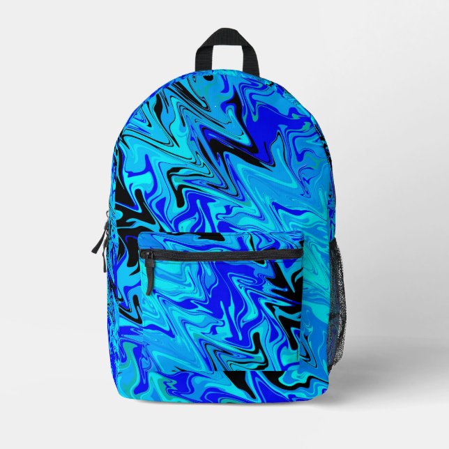 Sac À Dos Imprimé Vagues Bleues (Recto)