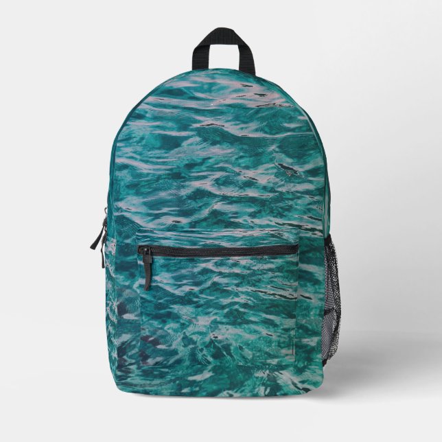Sac À Dos Imprimé Vagues de l'océan émeraude (Recto)