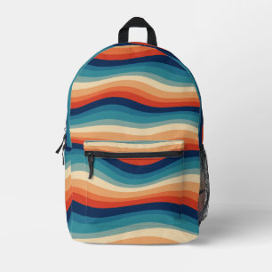 Sac À Dos Imprimé Vagues Rétro Colorées Vintage