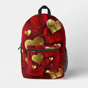 Sac À Dos Imprimé Valentines dorées et rouges