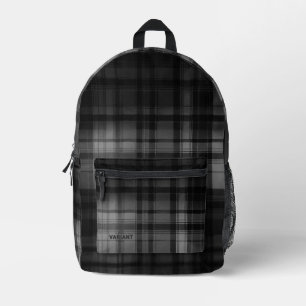 Sac À Dos Imprimé VARIANT Tartan Abstraction B/W
