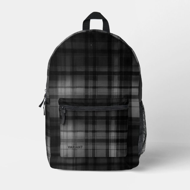 Sac À Dos Imprimé VARIANT Tartan Abstraction B/W (Recto)