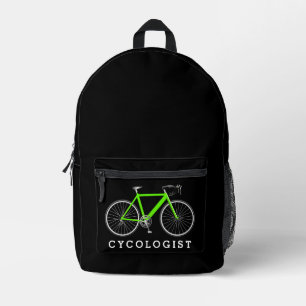 Sac À Dos Imprimé Vélo vert Neon Avec Texte Cycologiste