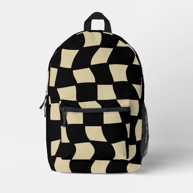 Sac À Dos Imprimé Vérification rétro Tan Wavy (Recto)