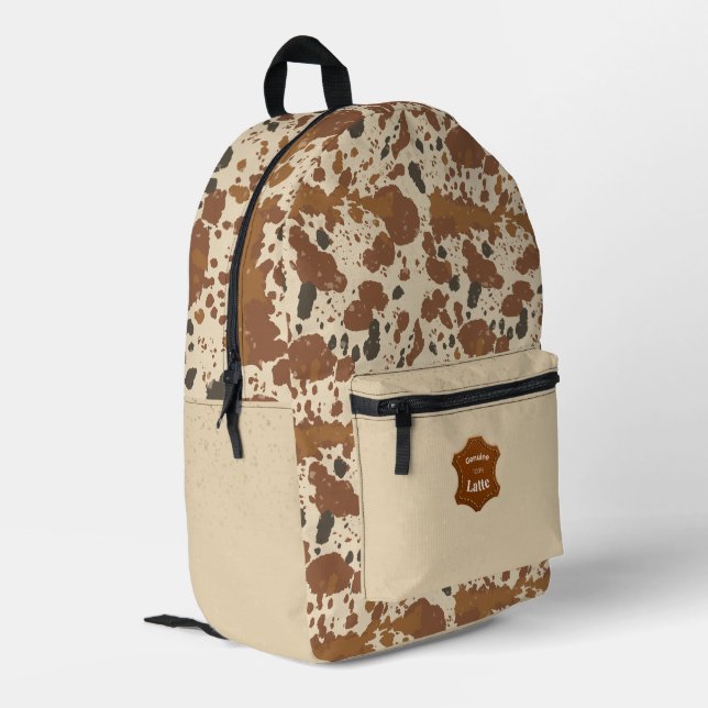 Sac À Dos Imprimé Véritable latte 100% | Esthétique café en cuir de  (Coin arrière gauche)