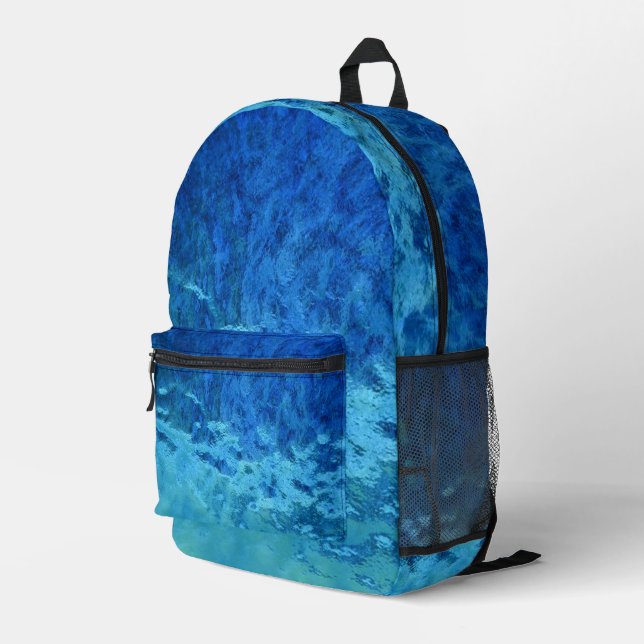 Sac À Dos Imprimé Verre coloré bleu et aqua (Coin arrière droit)