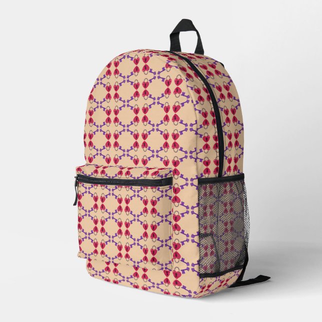 Sac À Dos Imprimé Verrouillage d'amour + touche (Coin arrière droit)