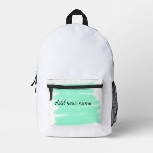 Sac À Dos Imprimé Vert aquarelle ajouter nom message texte lancer
