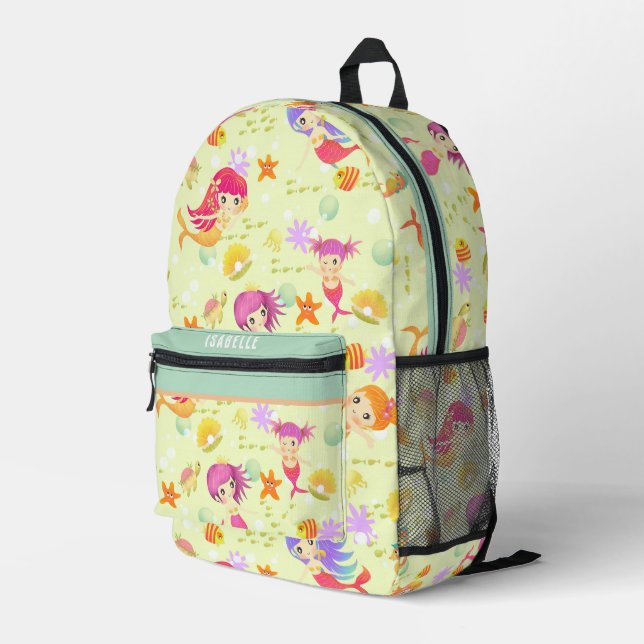 Sac À Dos Imprimé Vert des sirènes (Coin arrière droit)
