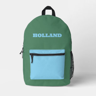 Sac À Dos Imprimé Vert et Bleu Personnalisé